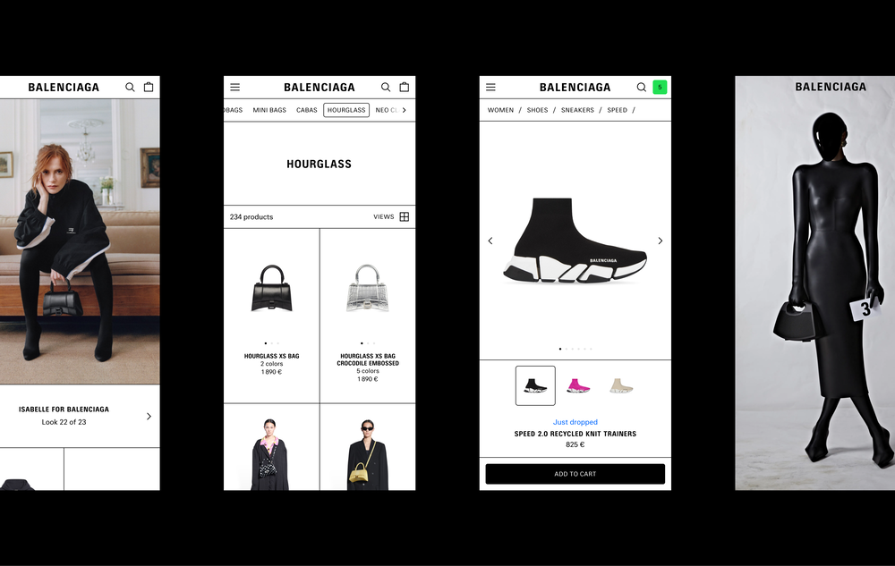 Balenciaga website design best sale