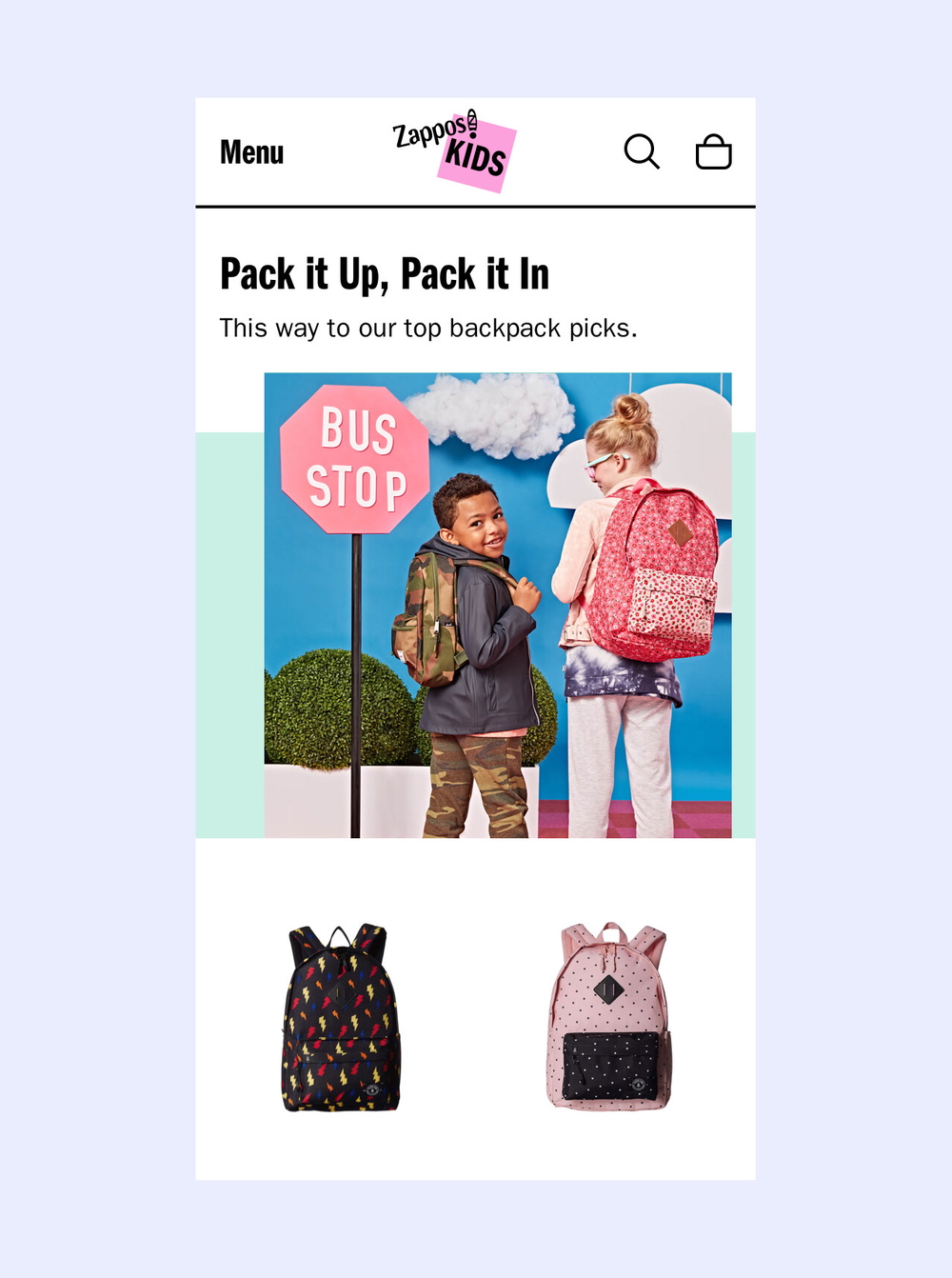 Zappos kids 09 landing