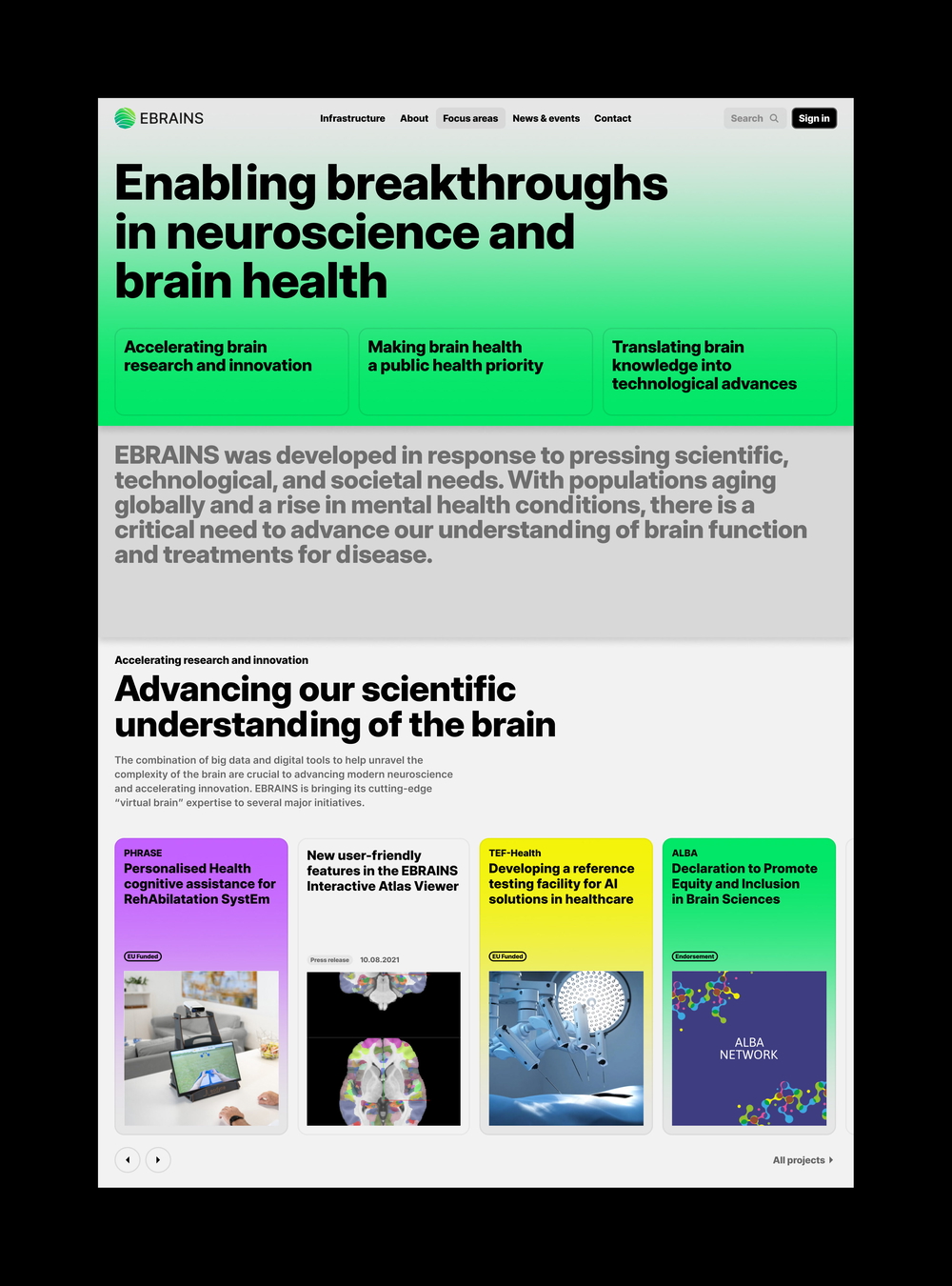 EBRAINS 09 focus area