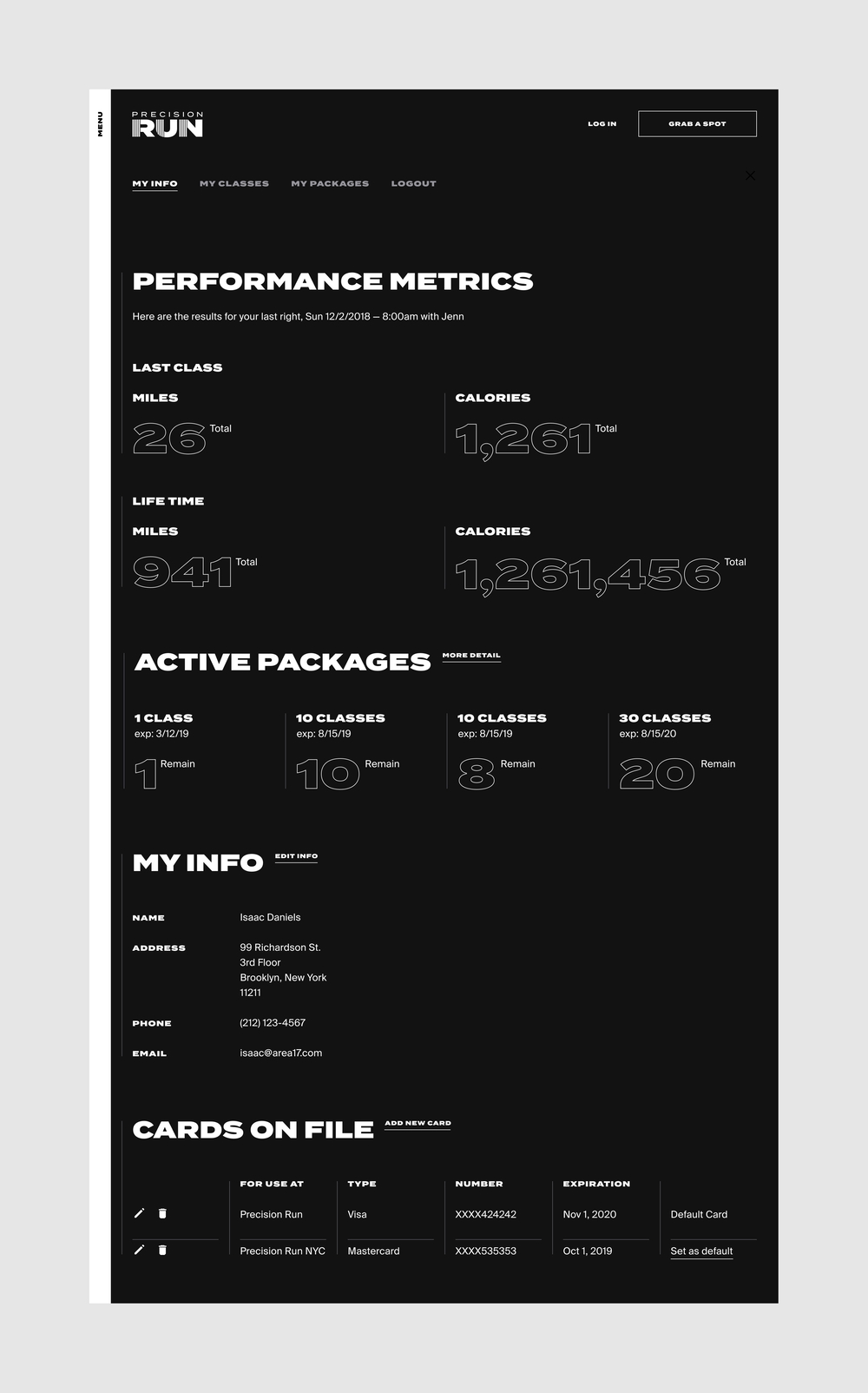 Precision run 07 my account desktop