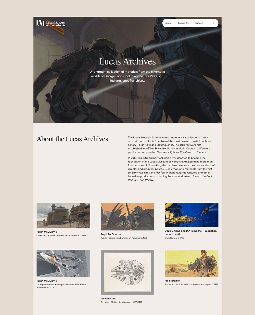 Lucas Archives page