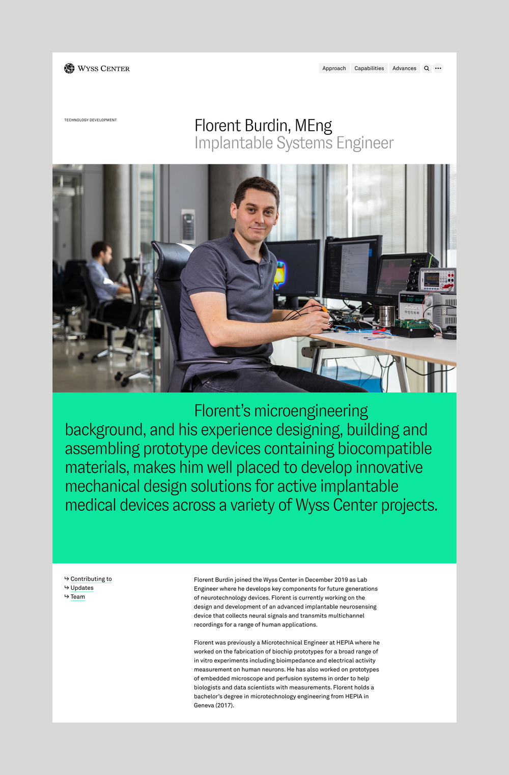 Wyss center profile desktop