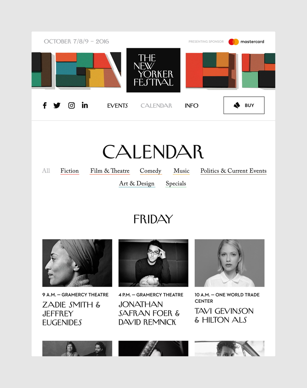 The new yorker festival 08 events tablet