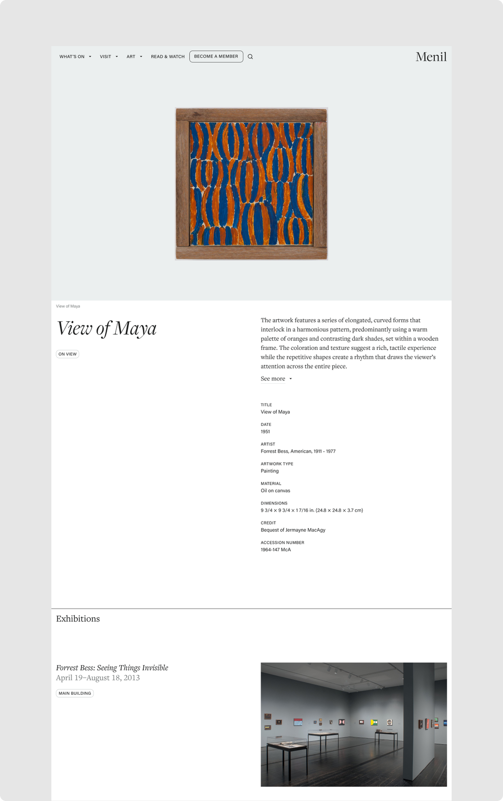 Menil Artwork detail